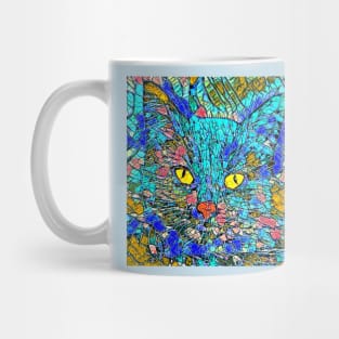 Colored Glass Cat Mug